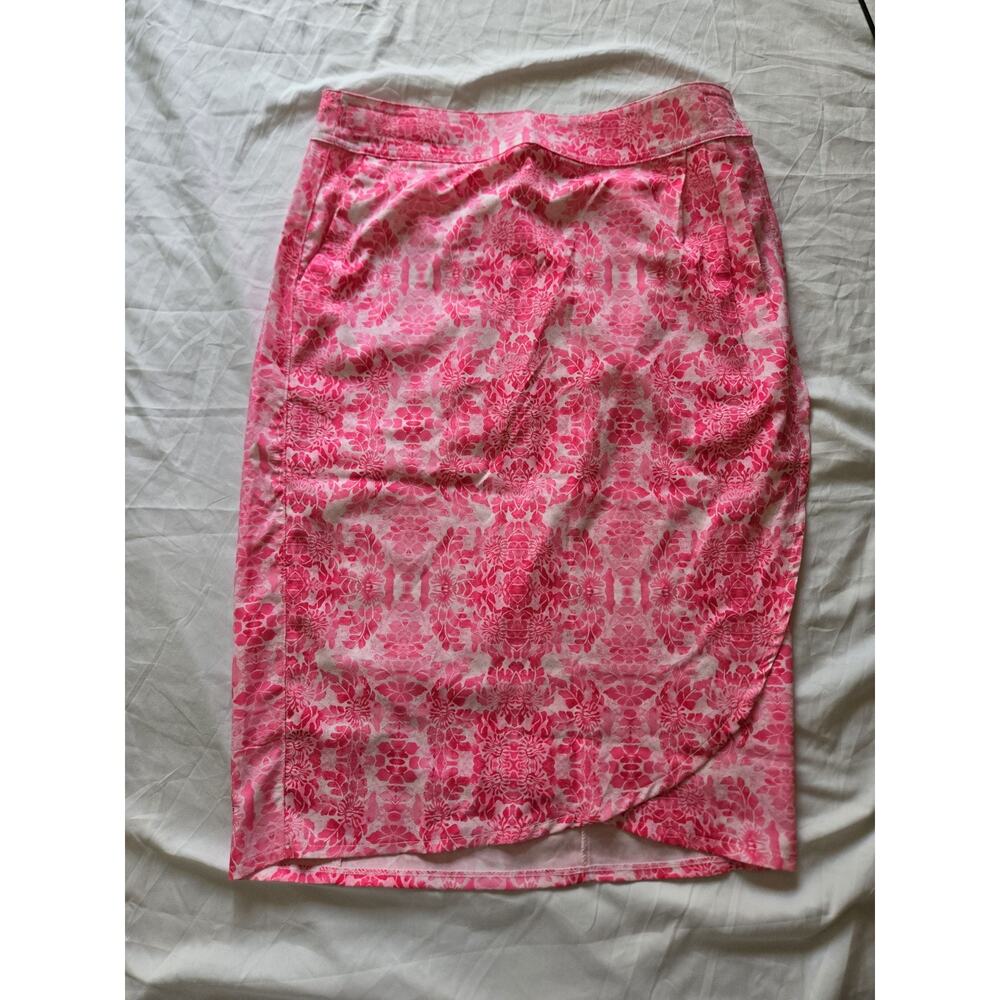 Rip Skirt Wrap Small Pink Bali Floral Knee Length 3 Pockets Ripskirt Hawaiian